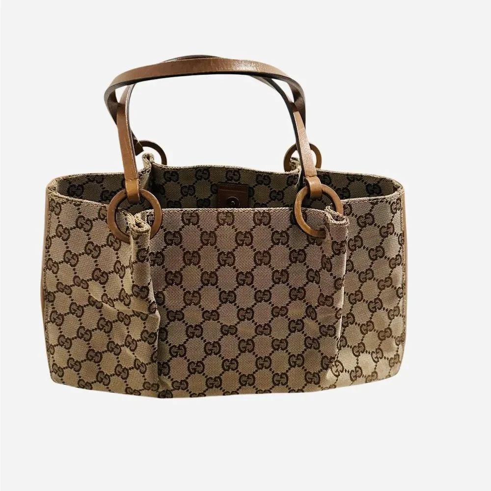 Gucci Beige and Brown GG Canvas Tote - Picture 7 of 15